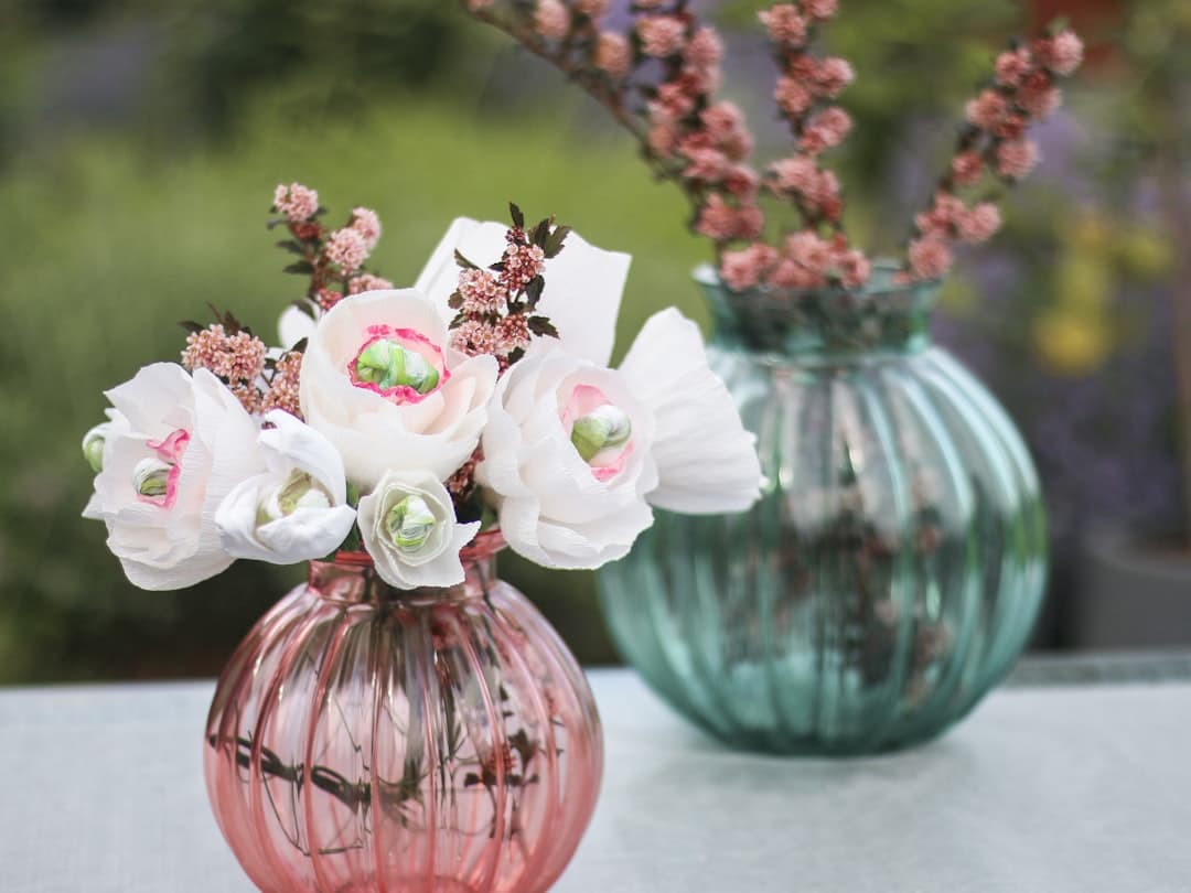 Ribbed Glass Vase